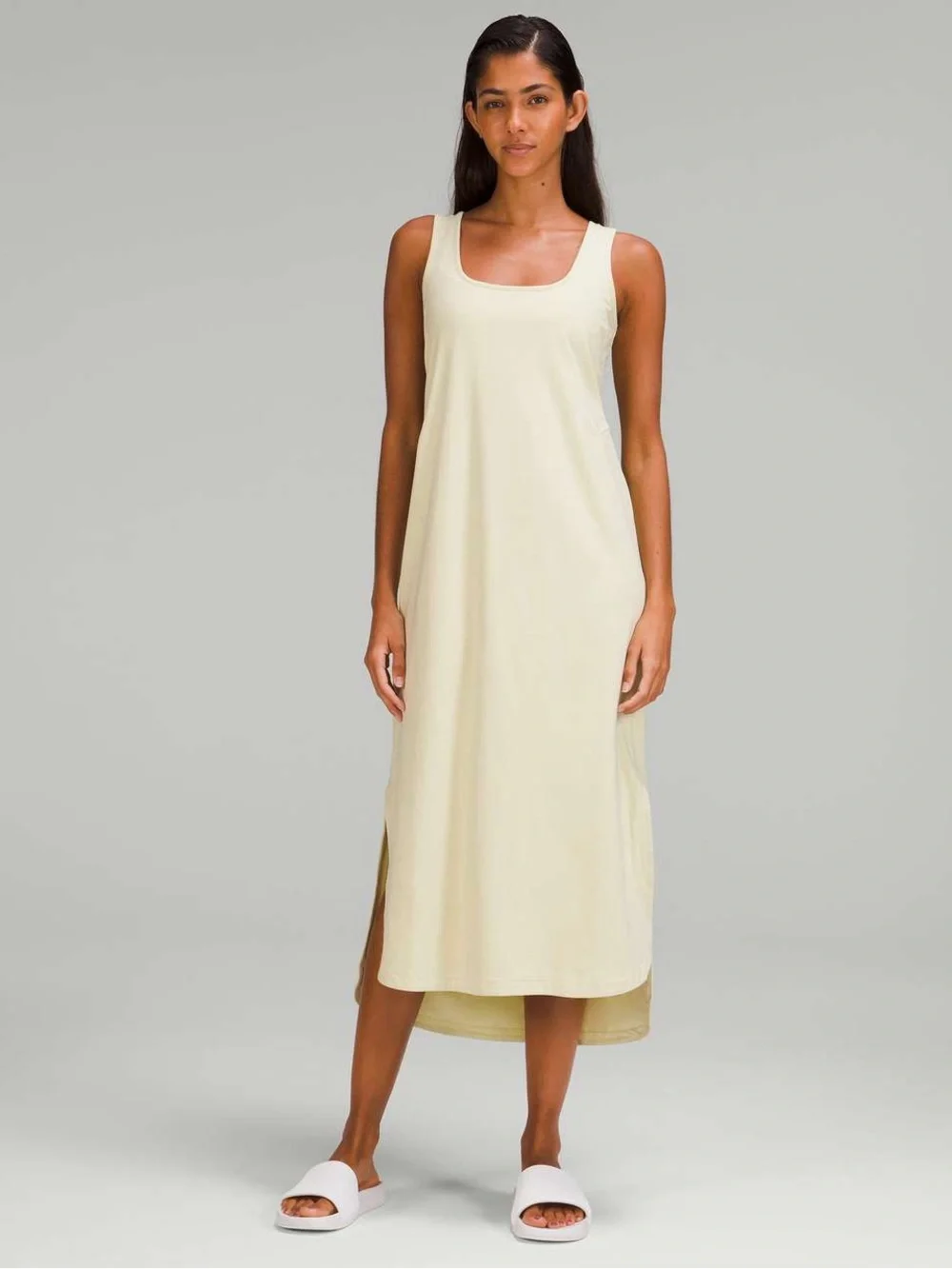 Lululemon Pima Cotton Open-Back Midi Dress Dewy Size 10